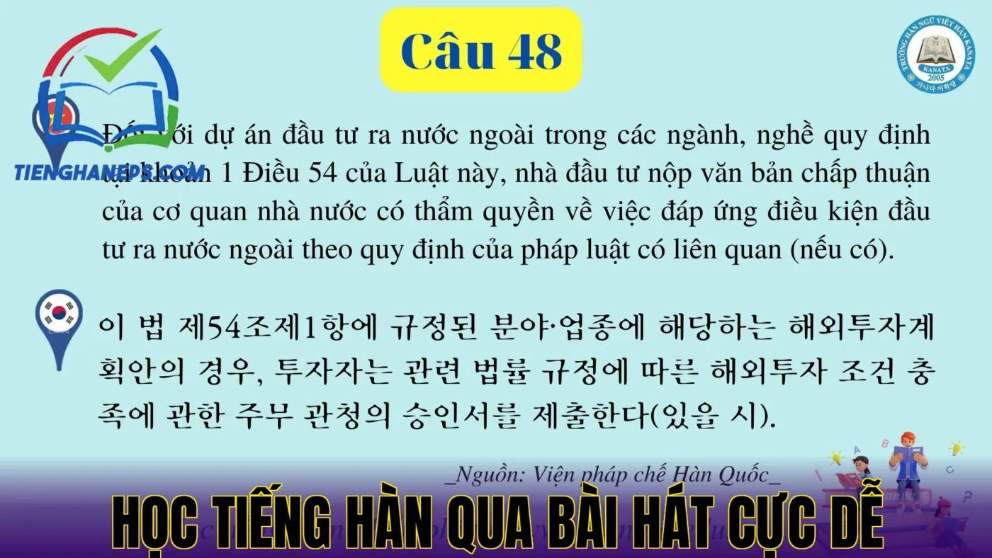 Học Tiếng Hàn Qua Bài Hát Cực Dễ