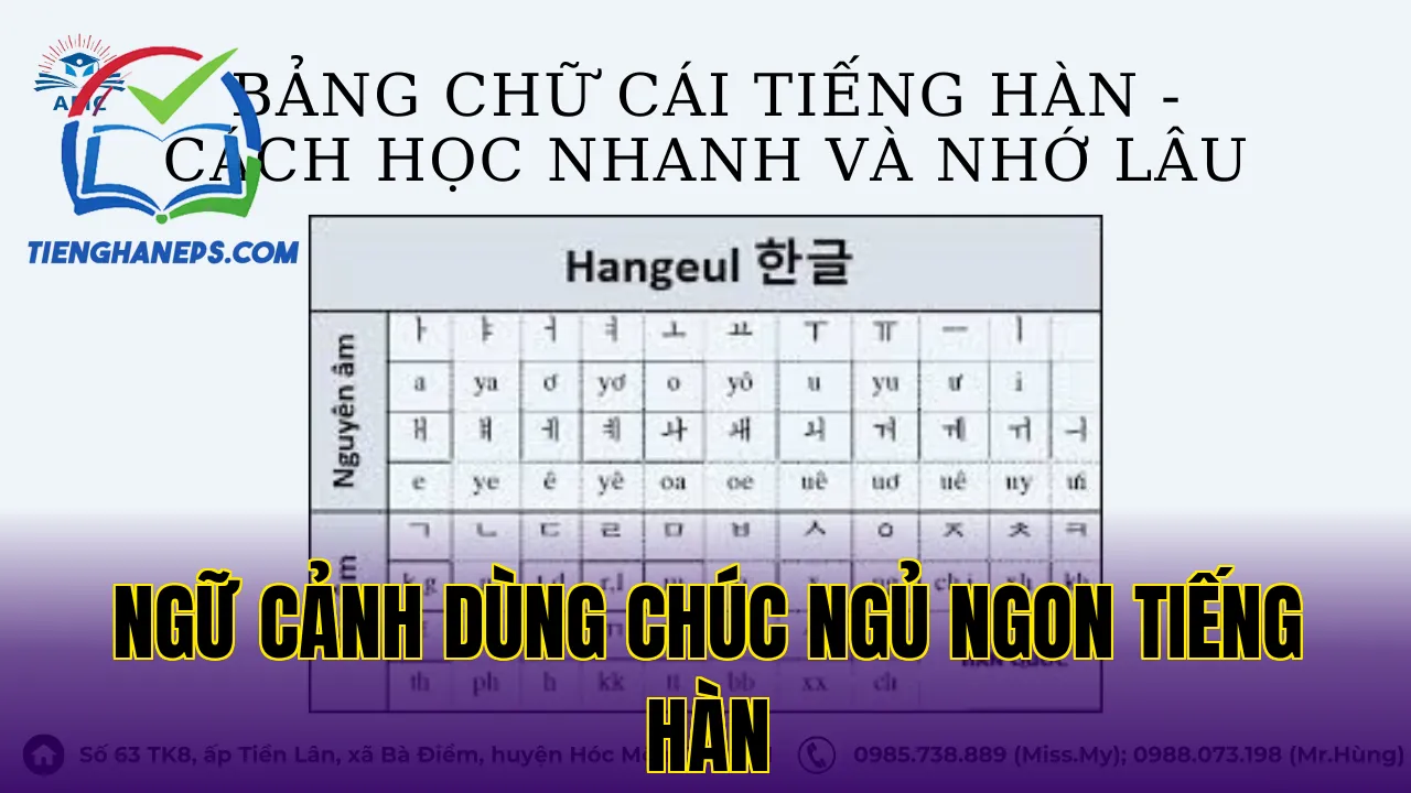 Ngữ cảnh dùng chúc ngủ ngon tiếng Hàn