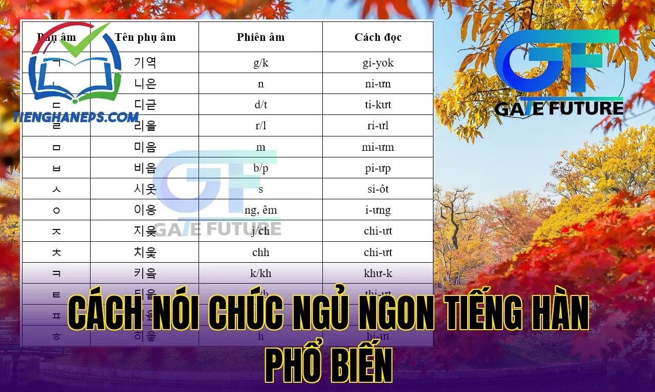 Cách nói chúc ngủ ngon tiếng Hàn phổ biến