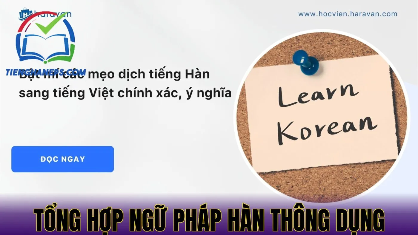 Tổng Hợp Ngữ Pháp Hàn Thông Dụng