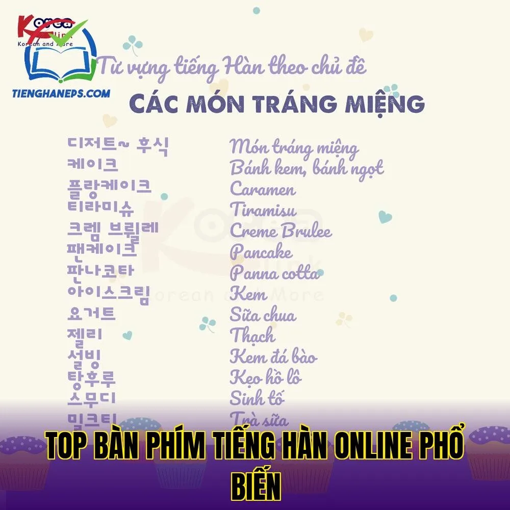 Top bàn phím tiếng Hàn online phổ biến