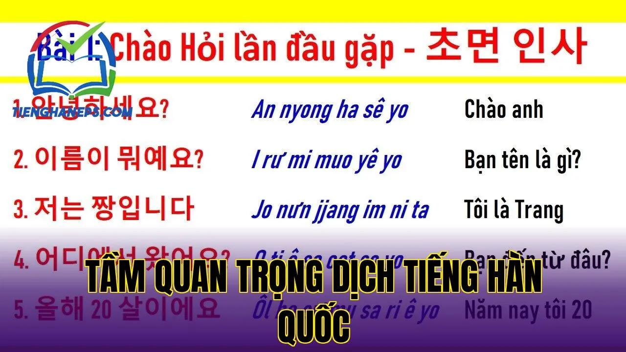 Tầm quan trọng dịch tiếng Hàn quốc