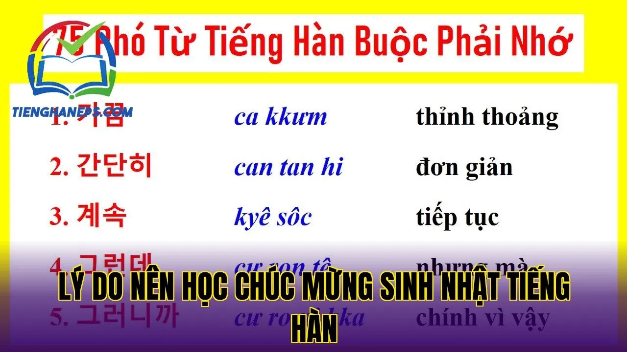 Lý do nên học chúc mừng sinh nhật tiếng Hàn
