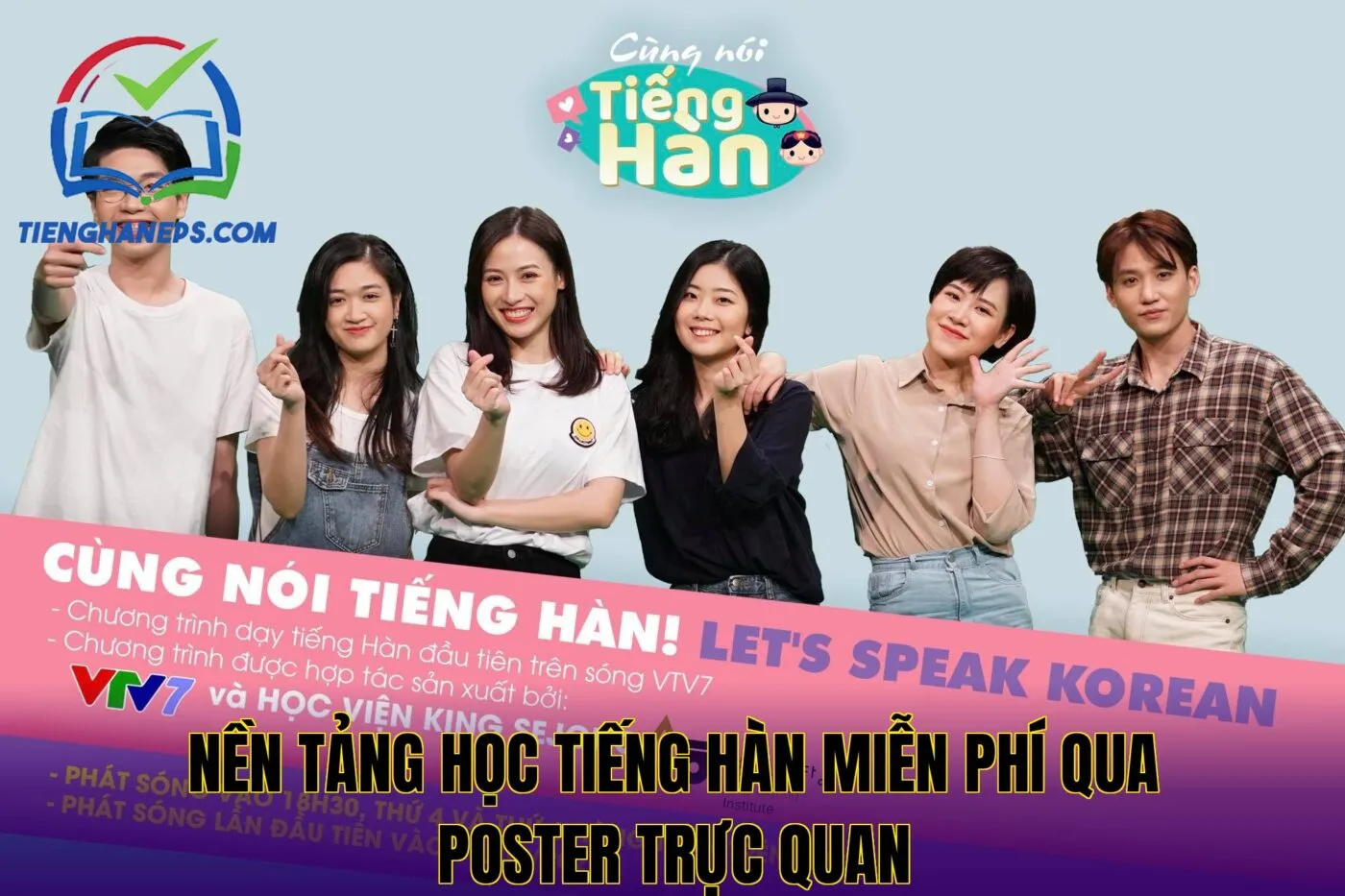 Nền tảng học tiếng Hàn miễn phí qua poster trực quan