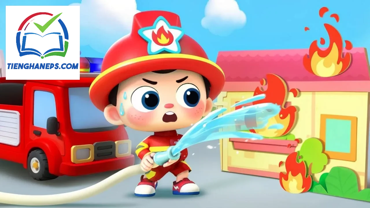 Thiết bị và dụng cụ chữa cháy minh họa từ vựng tiếng Hàn chủ đề lính cứu hỏa