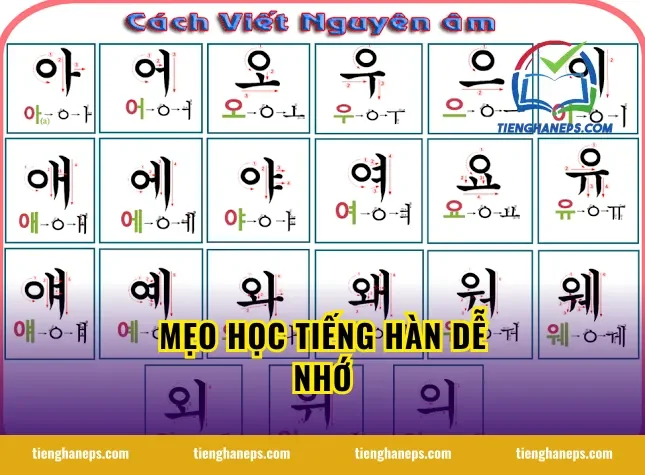 Mẹo Học Tiếng Hàn Dễ Nhớ